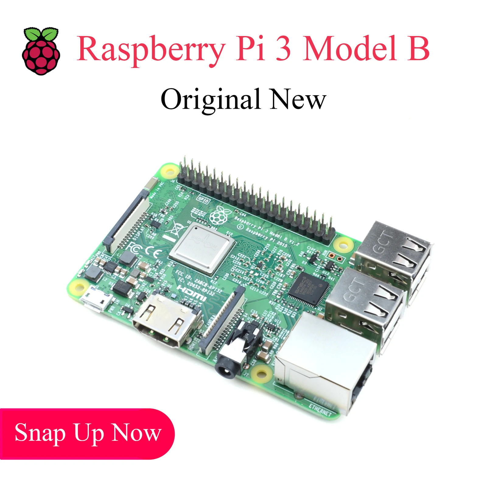 1 Uds Original Raspberry Pi 3 modelo B 3B + Placa de desarrollo CPU de 4 núcleos 1,4 GHz 1 GB RAM 2,4G y 5G WiFi Bluetooth 4,2