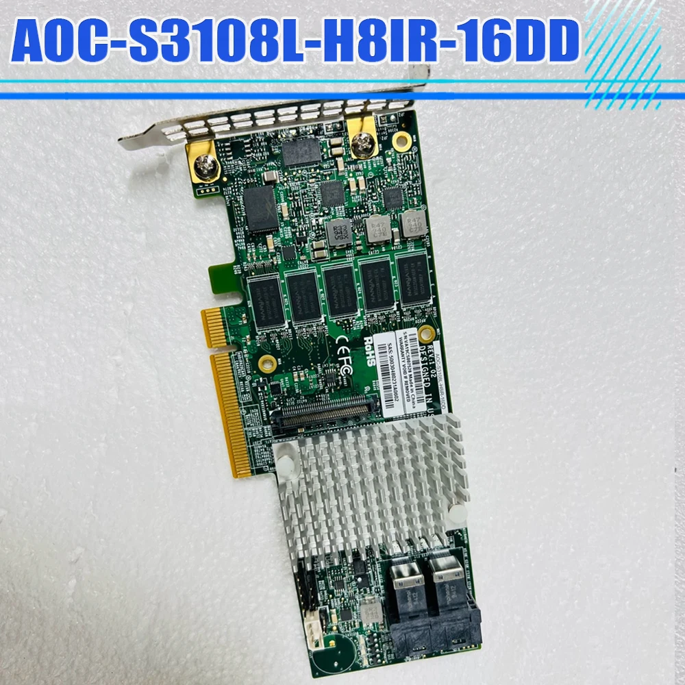 Tarjeta de matriz SAS SATA AOC-S3108L-H8IR-16DD 9361-8I 2G - imagen 2