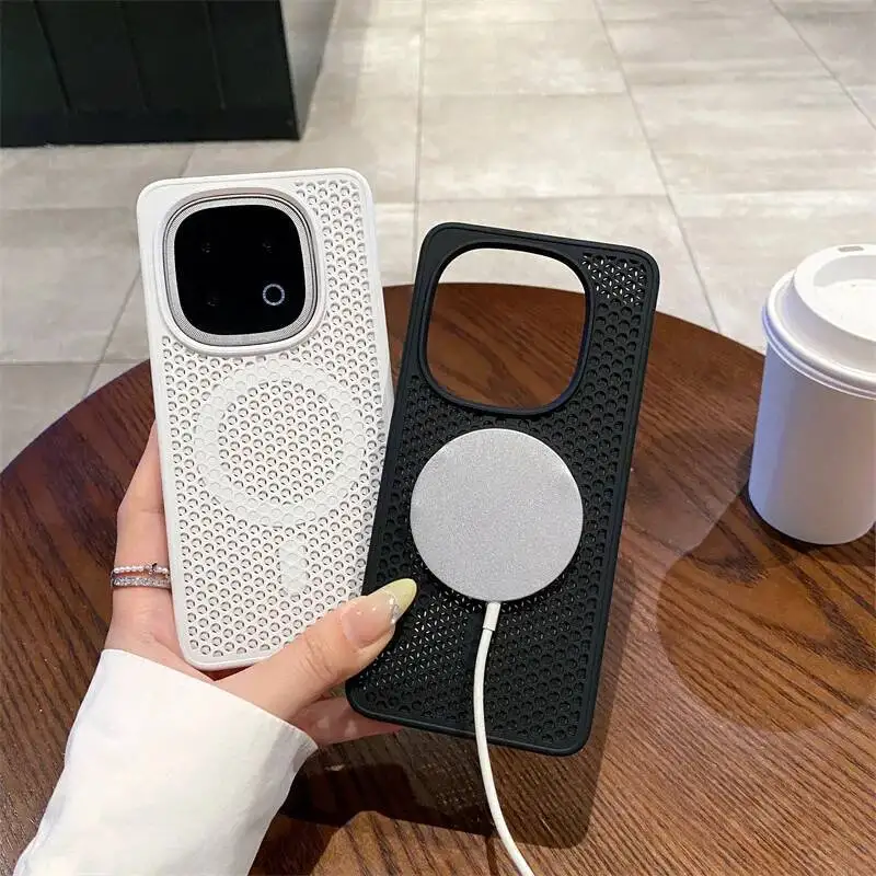 Funda magnética para iQOO neo 10 global Z10 Z9 Turbo Pro plus 13 12 cubierta malla de disipación de calor Mag-safe carga carcasa a prueba de golpes
