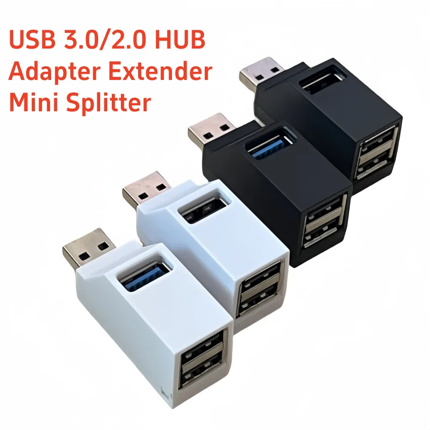Adaptador de concentrador USB 3,0, extensor de concentrador USB 2,0, concentrador USB de 3 puertos, transferencia de datos de alta velocidad, estación de acoplamiento divisor USB para PC y portátil, 1 ud.