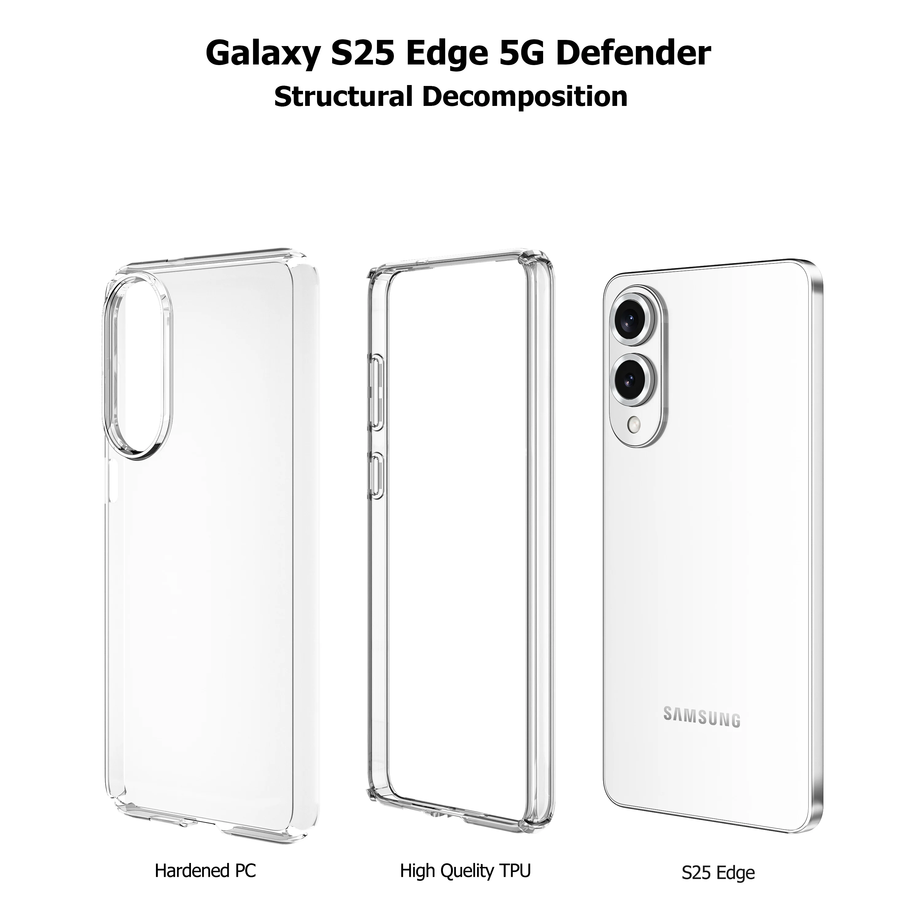 Coque transparente Anti-jaunissement à paillettes, accessoire de téléphone pour Samsung Galaxy S25 edge S24 Ultra S23 FE S22 Plus A55 5G A16 A54 A15 - imagen 5