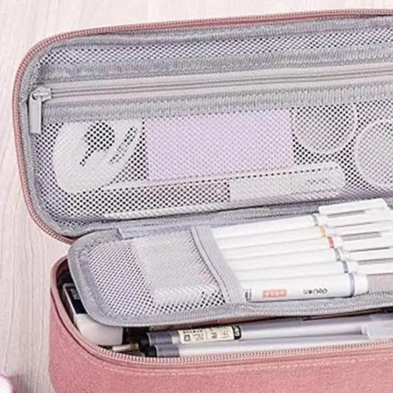 Estuche lápiz sencillo bolso a lápiz estuche bolígrafo 2 capas bolígrafos lápices lápices lápiz k1kf - imagen 3