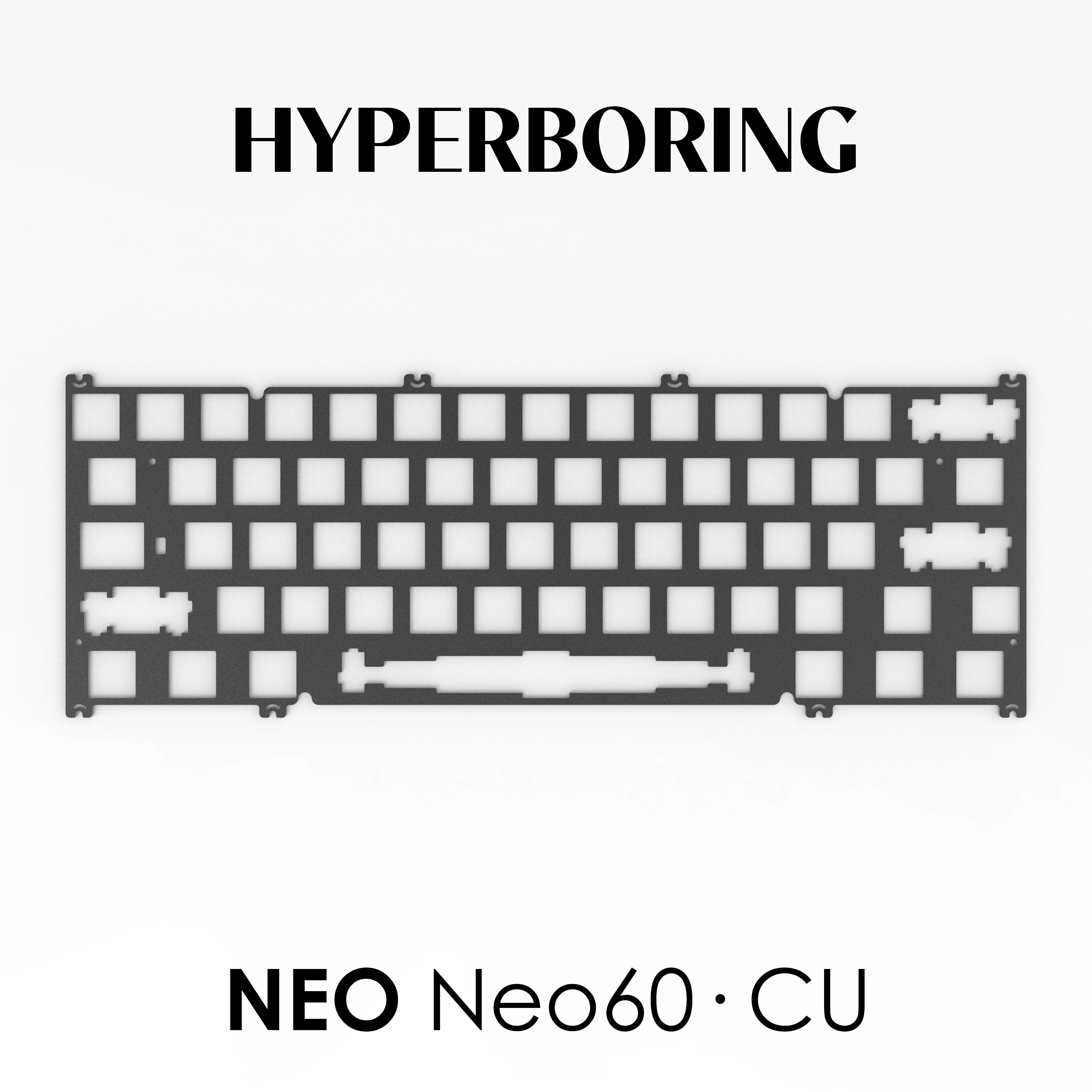 Placas de ajuste de teclado mecánico Neo60 CU PC PP FR4 Aluminio CF latón (para puñaladas de montaje en PCB y puñaladas de montaje en placa) - imagen 3