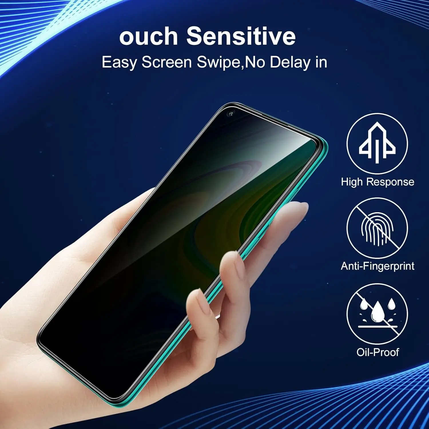 2 uds 9H vidrio templado de privacidad para Redmi Note 9 5G película protectora de pantalla antiespía - imagen 5