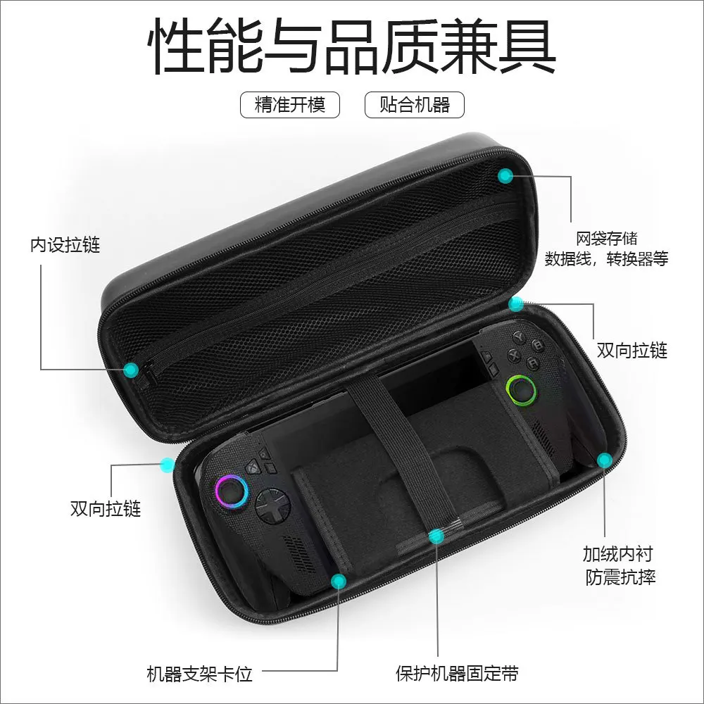 Estuche de almacenamiento grande para accesorios ROG Xbox ally X, bolso de mano de transporte duro todo en uno para Xbox ally cubierta de carcasa EVA impermeable - imagen 5