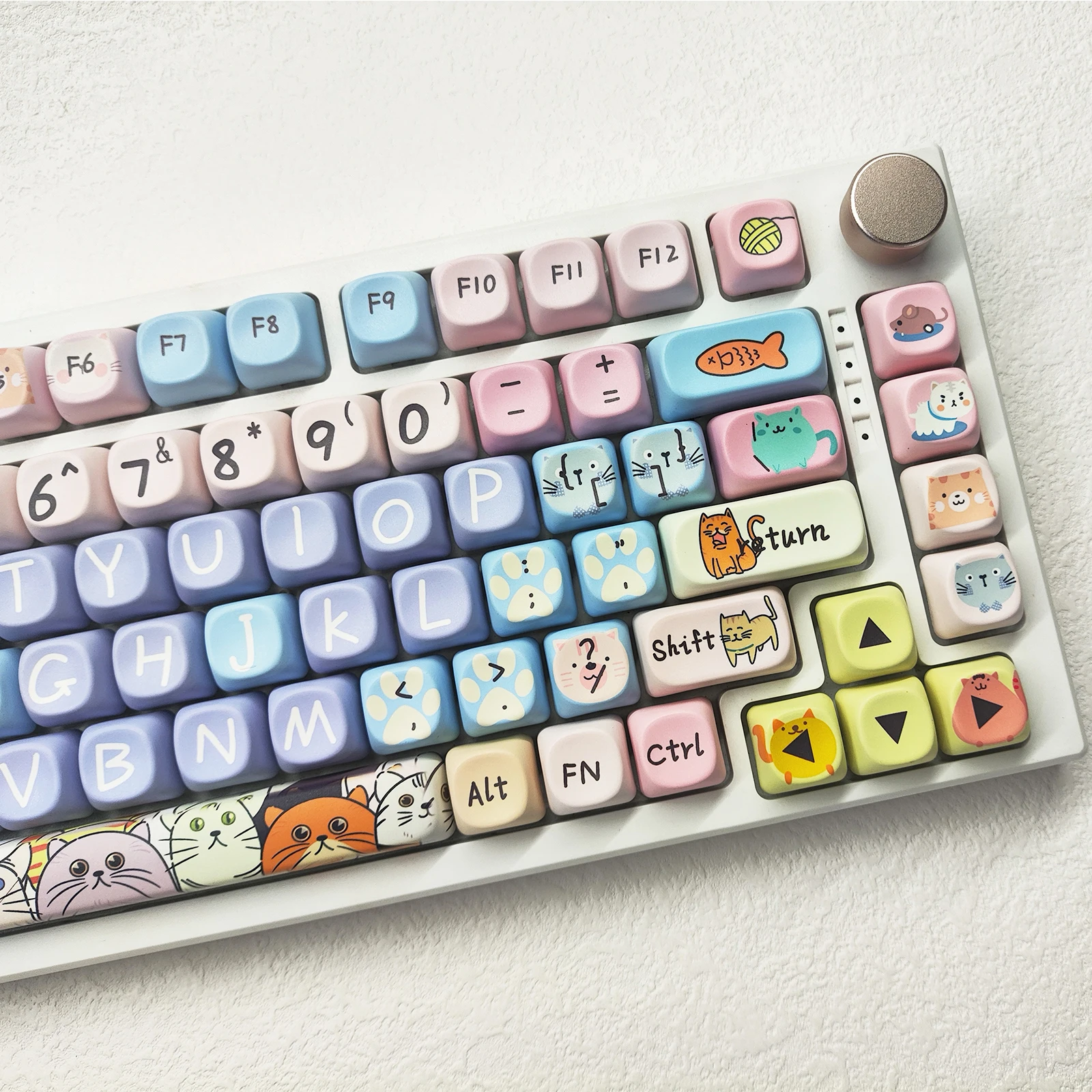 Teclas de perfil MOA, teclas bonitas con diseño de gato y ratón, PBT, sublimación térmica, teclados mecánicos para juegos, XDA, pro-Key, 121 teclas - imagen 5