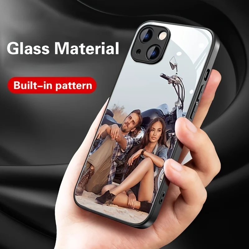 Funda de teléfono de vidrio templado personalizada DIY para iPhone 16 Pro Max 15 14 13 12 11 16E XR imágenes personalizadas protección avanzada - imagen 4