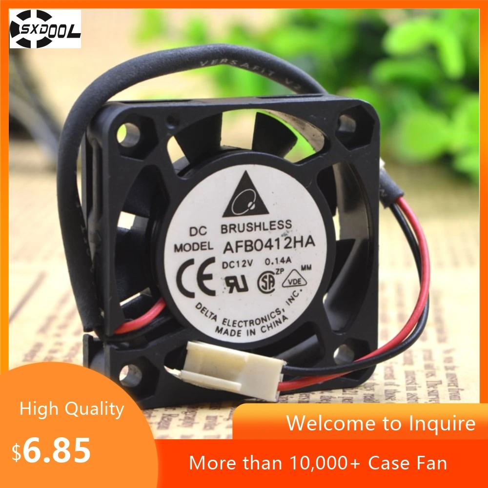 Afb0412ha 40mm DC 12V ventilador Axial para Delta 12VDC 0.14a 40X40X10mm 4cm ventilador de refrigeración con caja de rodamiento de bolas doble - imagen 3