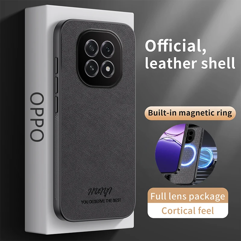 Funda de cuero Magsafe para Oppo A5 5G (China) soporte magnético para coche carga inalámbrica funda dura de silicona para teléfono OppoA5 China PKQ110 - imagen 3