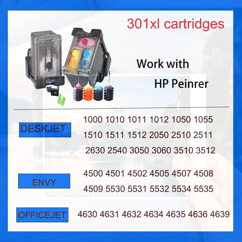 Cartucho de tinta recargable para impresora HP 301xl, 301 xl, Envy 5530, Deskjet 2050, 2540, 2510, 1000, 1050 - imagen 3