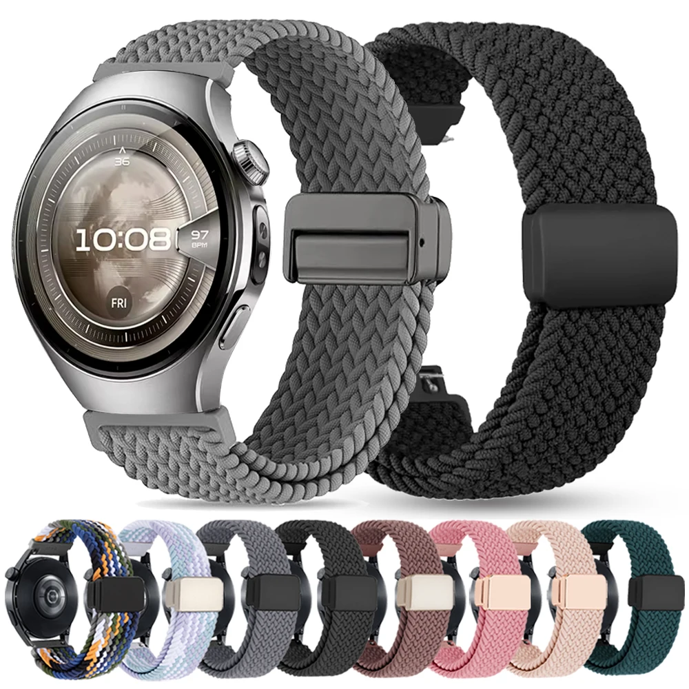 Correa con hebilla magnética de nailon de 20mm y 22mm para HUAWEI WATCH 5 4 GT 5 Pro GT 3/4/5 pulsera definitiva Honor MagicWatch 2 46mm GS 3