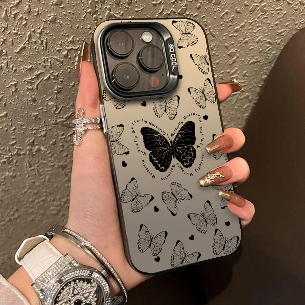 Funda de mariposa para Samsung Galaxy A06 A16, carcasa de teléfono 2024 a prueba de golpes, plateada, A06 A16 5G, parachoques de lujo - imagen 2