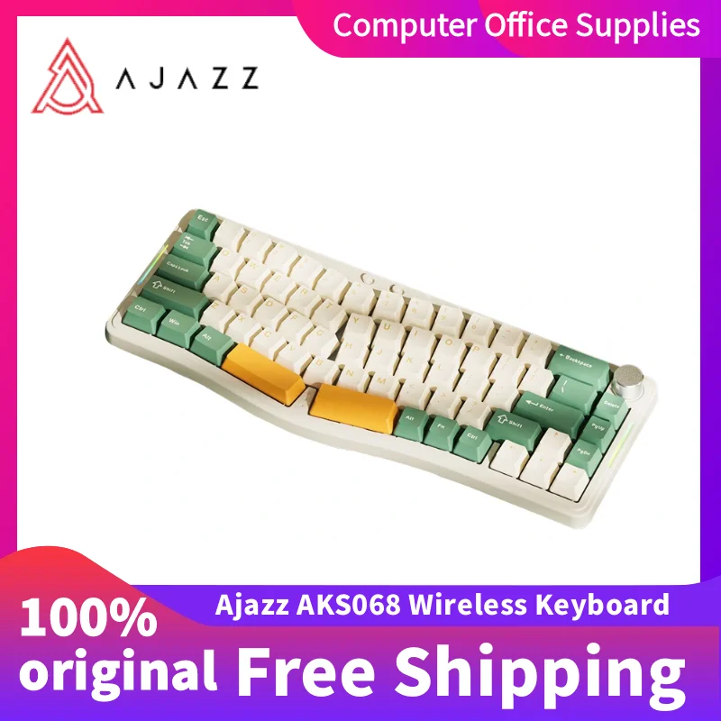 Aijaz AKS068 Professional Edition - Teclado mecánico de 68 teclas con teclas intercambiables en caliente Reproductores de PC para juegos de diseño ergonómico - imagen 2