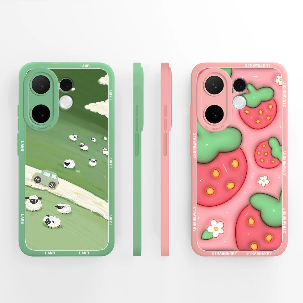 Para Vivo V60 Lite 5G Funda de teléfono bonita mariposa suave suave parachoques de silicona líquida para Vivo V 60 Funda ligera anticaída - imagen 3