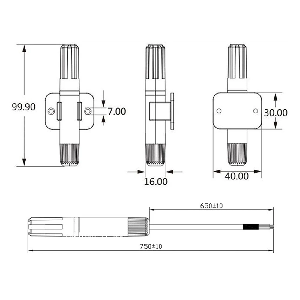 AM2315C Sensor Digital de temperatura y humedad Cable de sonda de alta precisión señal de salida IIC I2C montable en la pared - imagen 4