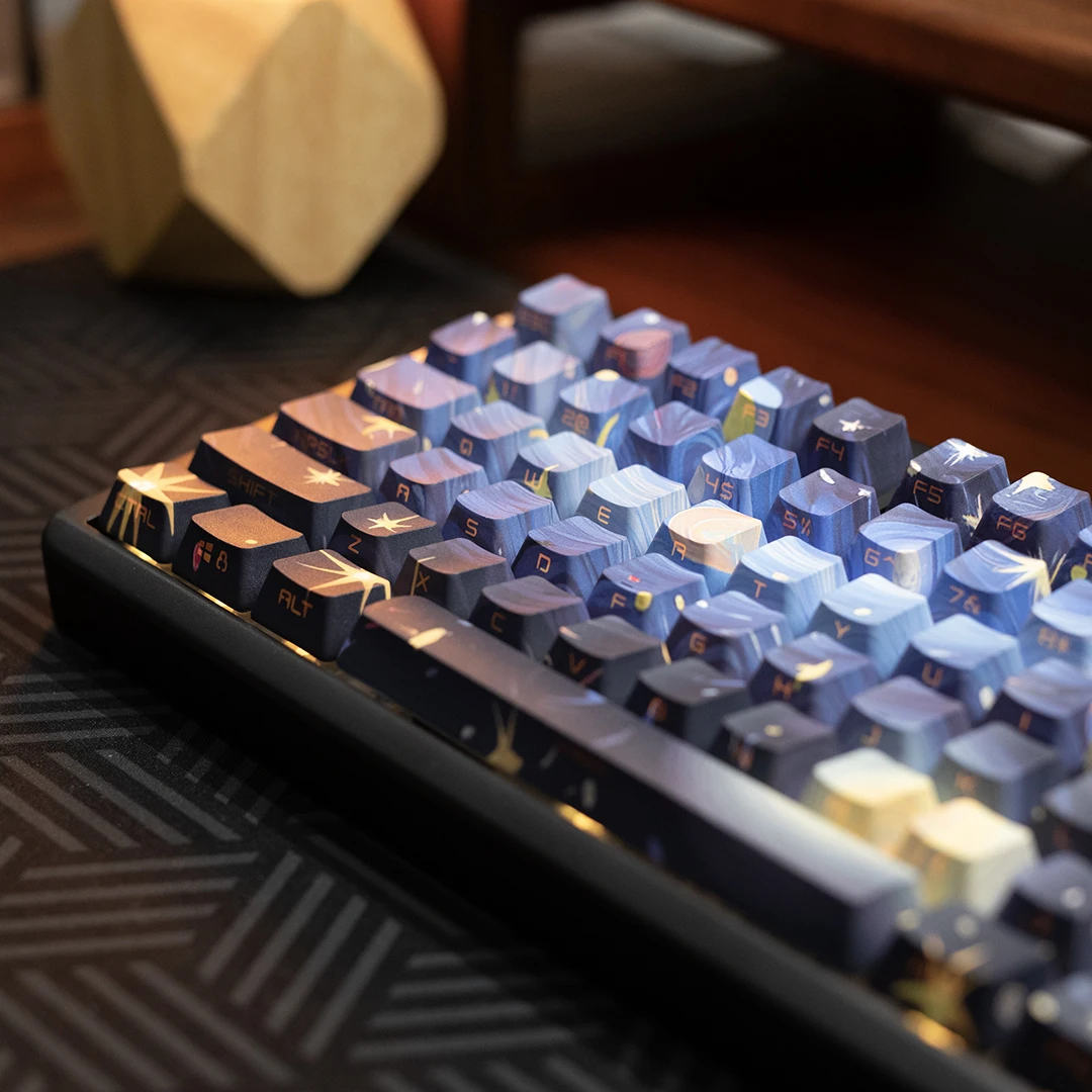 134 Keys Starry Sky Space Element Side Print Light OEM Profile 68 75 84 87 104 80,customized Mechanical Keyboard Keycaps - imagen 5