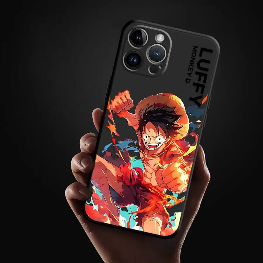 Funda Luffyy para iPhone XS X 11 15 16e 8 Plus 14 XR SE 12 Mini 16Pro Max 13 Pro carcasa suave negra 13Mini 11Pro 12pro 16e XS Max 14 - imagen 4