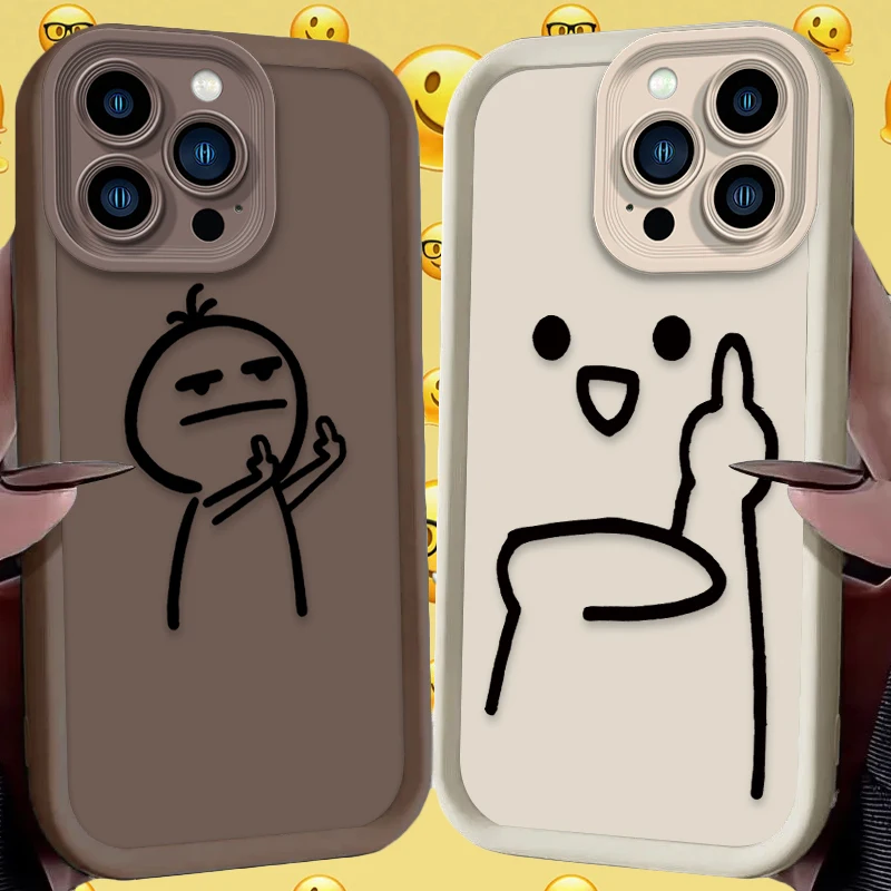 Funda de teléfono con dibujos animados de amigo divertido para iPhone 17 Air 16 16E 15 14 13 12 11 Pro Max X XS X S Max XR SE 2020 SE4 7 8 funda de silicona