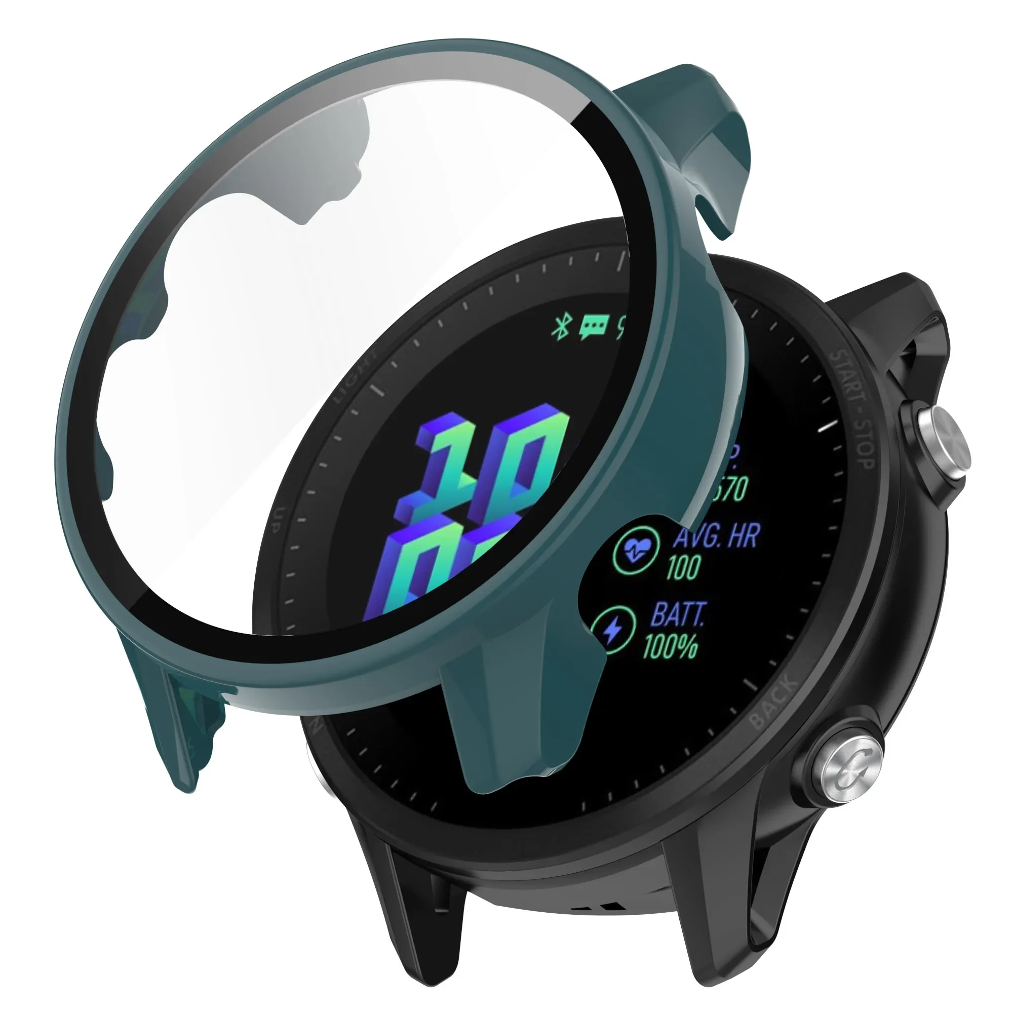 Funda para Garmin Forerunner 255 255S 955 Protector de pantalla cubierta de reloj con vidrio templado para Forerunner 965 265S 265 PC Shell - imagen 4