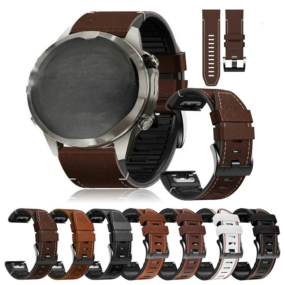 QuickFit 26 22mm correa de reloj inteligente de silicona de cuero para Epix Gen 2 correa de reloj para pulseras Garmin Fenix 6X 6 7X 7 Pro 5X/ 8 51MM