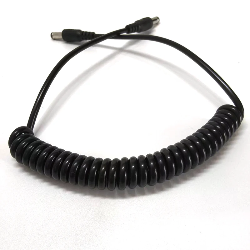 1/5/10 Uds DC 5,5*2,1mm macho a 5,5*2,1mm macho Cable en espiral de alimentación, Cable de resorte de extensión DC 5,5x2,1mm para tira de LED, CCTV - imagen 4