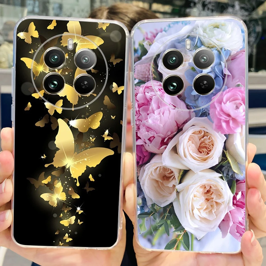 Para Realme 12 Pro Plus funda lindo gato mariposa cubierta pintada funda de teléfono de silicona transparente para Realme 12 Pro Realme12 Pro + bolsas suaves - imagen 3