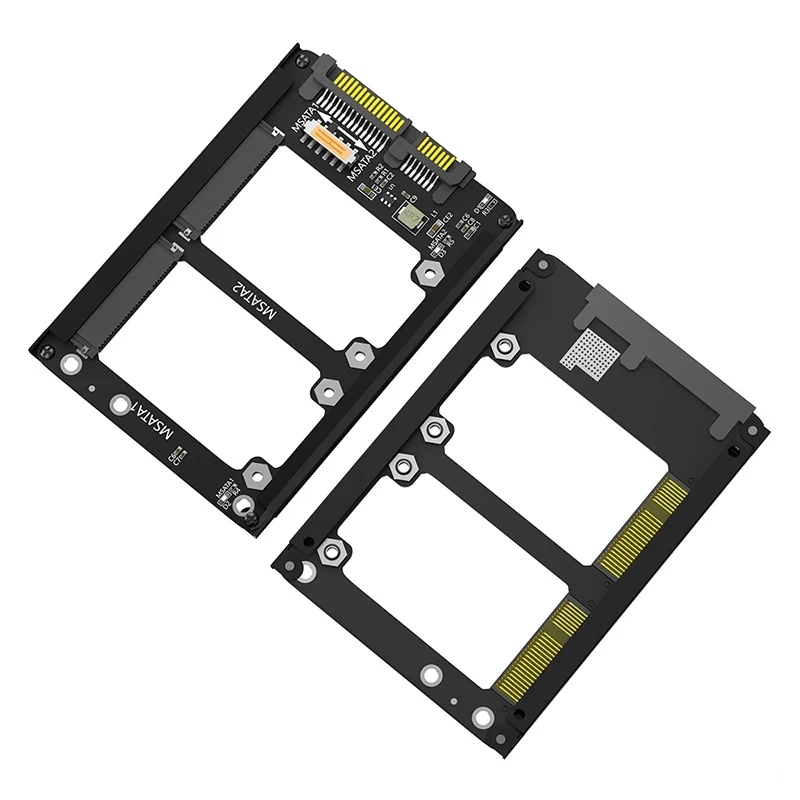 Con carcasa de Metal, carcasa de enchufe, adaptador mSATA a SATA, adaptador Riser mSATA SSD Dual mSATA SSD a tarjeta adaptadora SATA3.0 de 2,5 ", 6Gbps - imagen 5