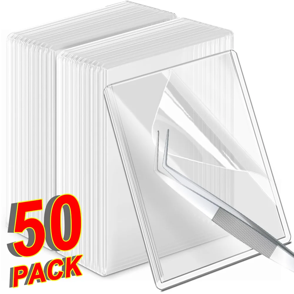 Funda transparente para tarjetas Kpop coreanas, con película protectora, tarjetero transparente, fundas para tarjetas de juego de fotos de ídolo, 35PT, 1-50 Uds.