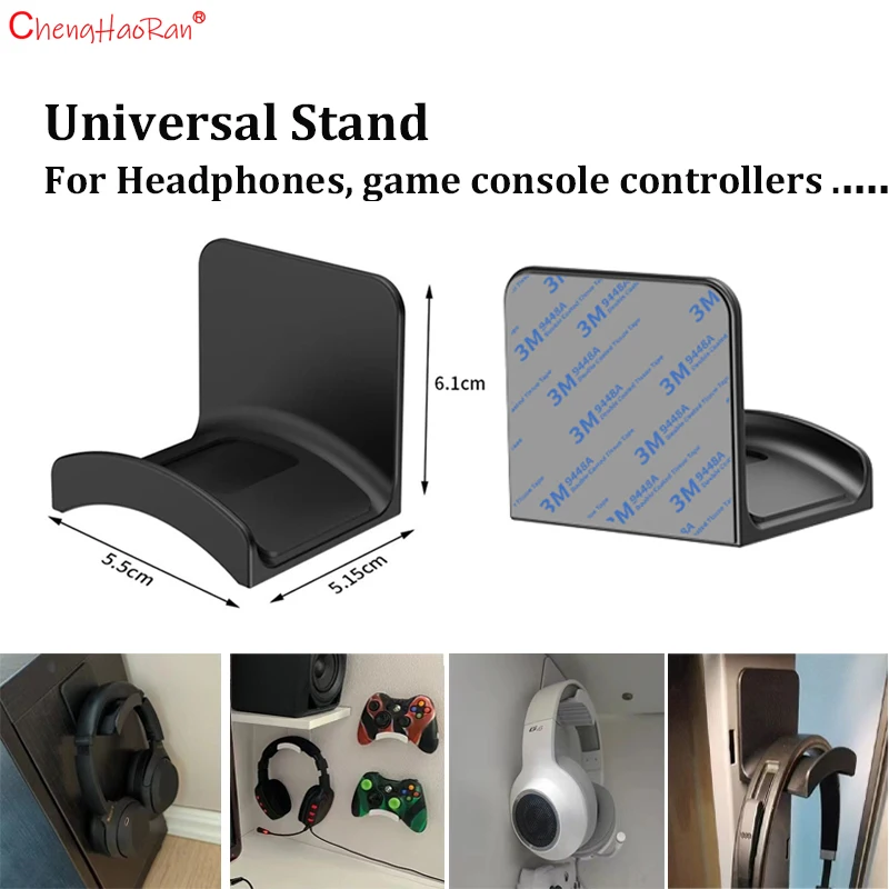 Colgador de auriculares Universal, colgador adhesivo para auriculares, gancho para auriculares para fácil montaje en escritorio de pared o PC, sin daños, 1 ud. - imagen 2