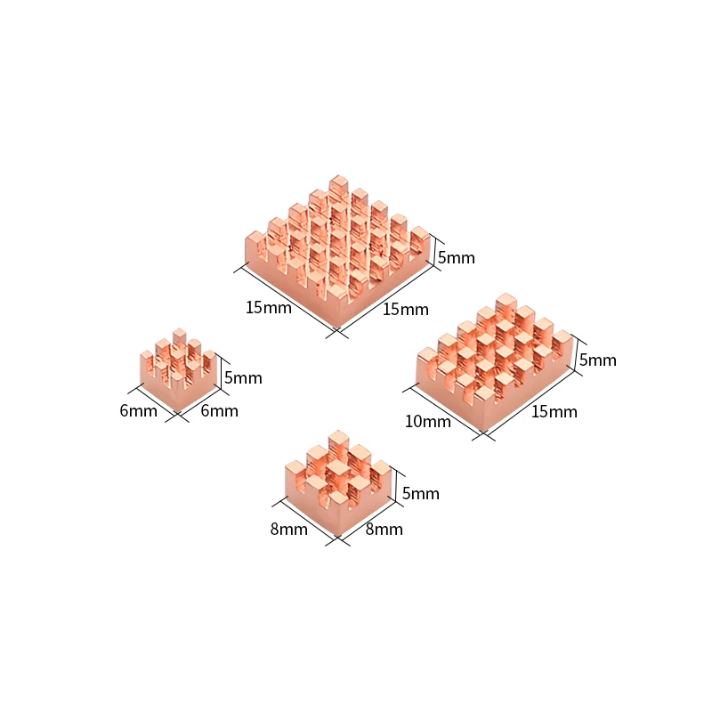 4 unids/set disipador de calor de cobre puro para Raspberry Pi 4B Kit enfriador disipador de calor almohadilla de refrigeración pasiva radiador para refrigeración Raspberry Pi 4 B - imagen 2