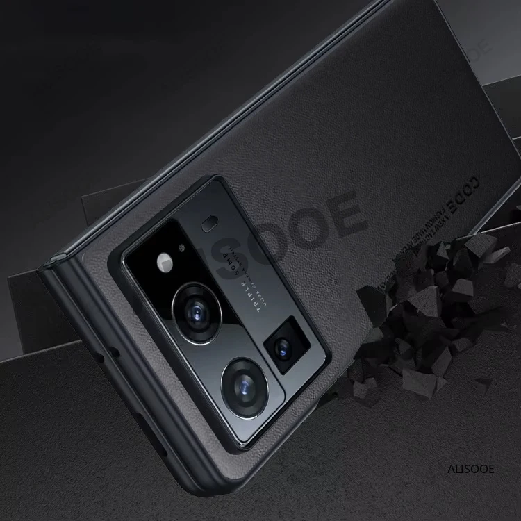 Funda de cuero para Tecno Phantom V Fold 2, Funda protectora de cuero PU de lujo, Funda dura para teléfono de PC para Phantom V Fold2 5G Capa - imagen 4