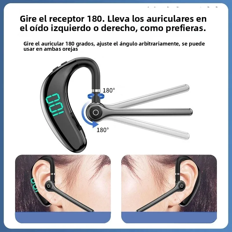 Auriculares inalámbricos Bluetooth con micrófono, auriculares manos libres con cancelación de ruido para hablar, audífonos de conducción de negocios - imagen 3