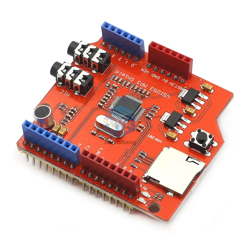 VS1053 VS1053B Audio estéreo reproductor de MP3 escudo registro decodificación módulo de placa de desarrollo con ranura para tarjeta TF para Arduino R3 - imagen 4