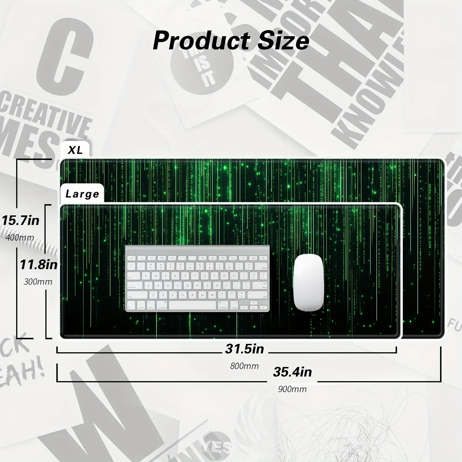 Alfombrilla de ratón para juegos, alfombrilla de ratón láser verde, alfombrilla de escritorio para Gamer, alfombrilla grande para teclado XXL, accesorios de superficie para mesa de ordenador, alfombrilla para ratón - imagen 4