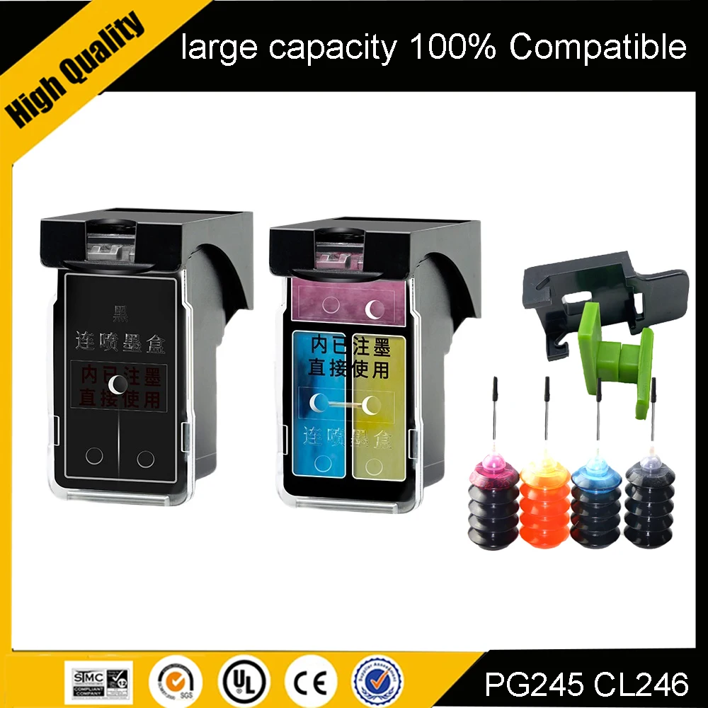 Cartucho de tinta recargable PG245 CL246 245XL 246XL de repuesto para impresora Canon Pixma iP2820 MX492 MG2924 MX492 MG2520