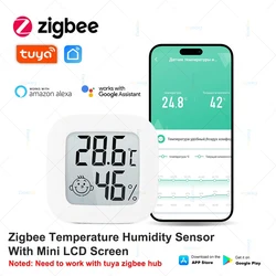 Sensor Temperatura Humedad Zigbee LCD Tuya - Compatible Alexa Smart Life