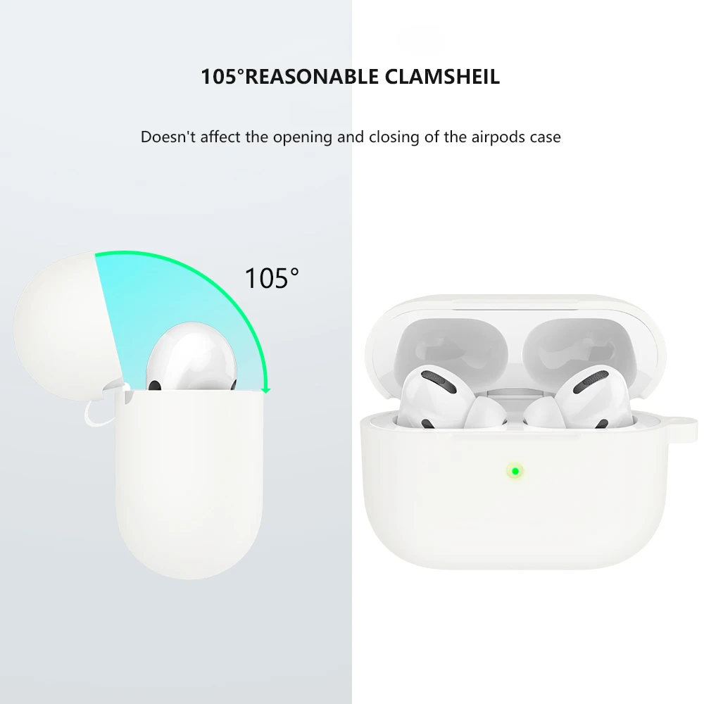 Funda de silicona para AirPods Pro, funda protectora con gancho de TPU, funda para auriculares inalámbricos para Airpods Pro 1, bolsa protectora de caja de carga - imagen 3