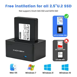 INDMEM Adaptador U.2 SSD USB-C 10Gbps Windows macOS Linux
