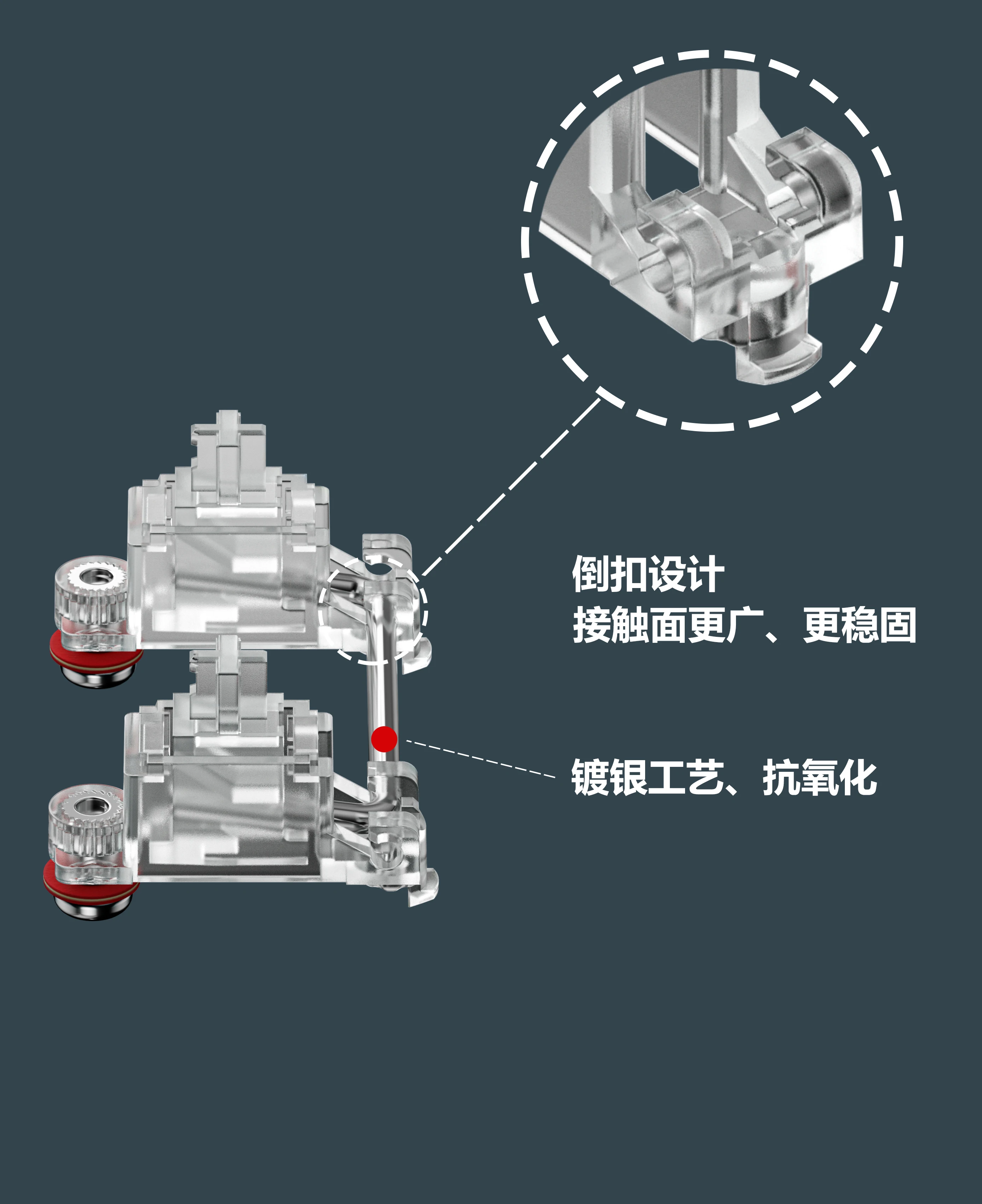 Gateron-estabilizadores de PCB transparentes V2, 7U, 6.25U, 2U, para teclado mecánico MX PCB - imagen 5