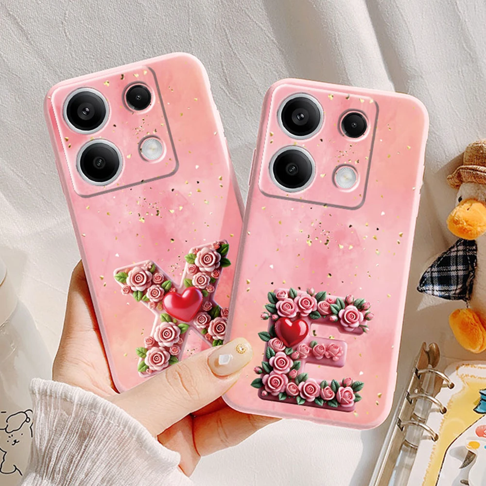 Funda de teléfono para Xiaomi Redmi Note 13 Pro 4G, funda para niñas Note13 Pro, protección con corazón, amor, rosa, letras artísticas, Día de San Valentín - imagen 2