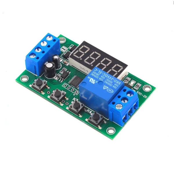 Circuito de temporizador de retardo de disparo cíclico, 1 relé, YYC-2S, 5V, 12V, 24V, módulo de interruptor de retardo de pantalla Digital - imagen 3