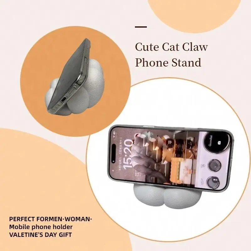 Soporte de dibujos animados para teléfono inteligente, soporte para teléfono móvil con pata de gato, adorno de escritorio para regalos, 1 Uds. - imagen 3