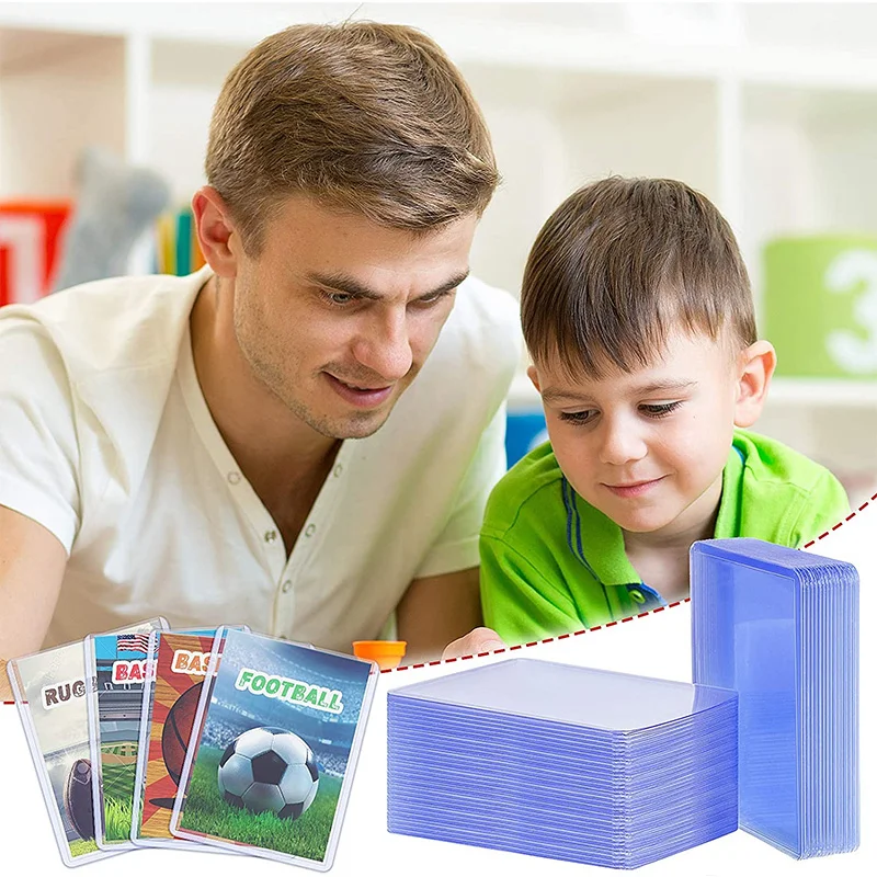 Fundas protectoras transparentes de PVC para tarjetas deportivas de baloncesto coleccionables, funda porta tarjetas de juego 35PT de 3x4 pulgadas - imagen 5