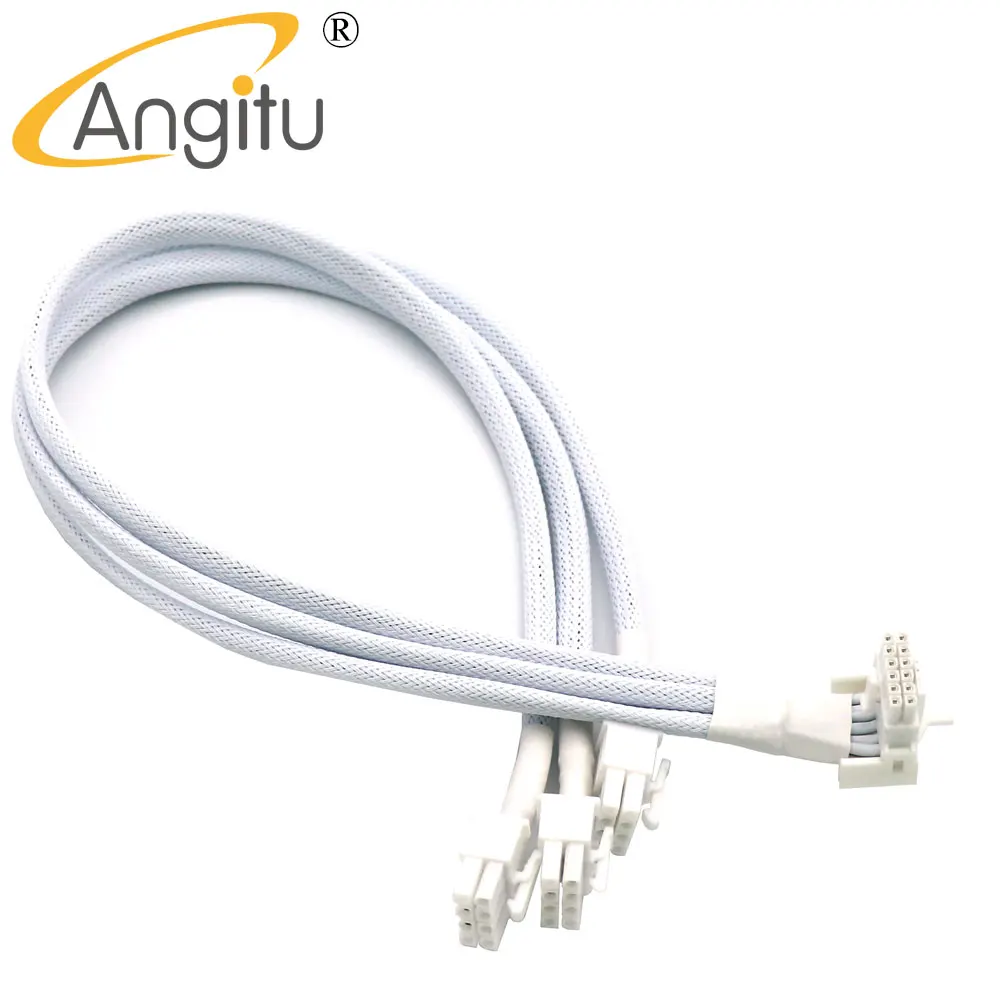 Cable de alimentación blanco de 12VHPWR a 3x8 pines CPU/ATX/EPS negro 90gegree PCIE 5,0 12 + 4Pin PSU Cable Modular para Corsair tipo 4 - imagen 2