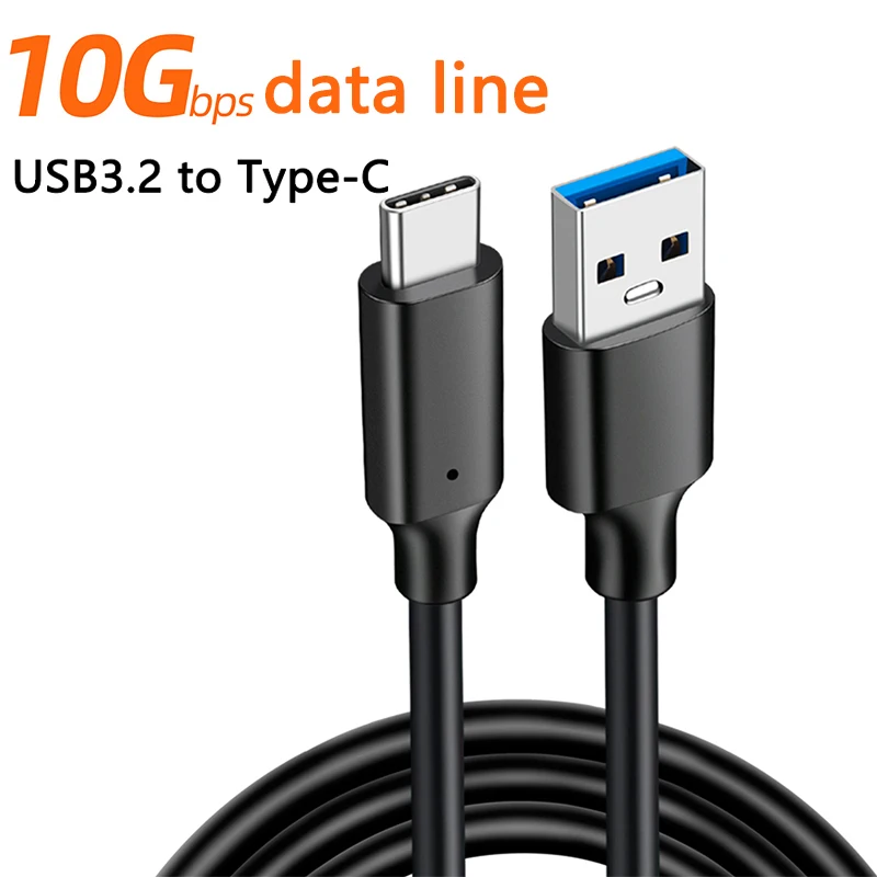 USB3.2 10Gbps tipo C Cable USB A a tipo C 3,2 transferencia de datos USB C SSD Cable de disco duro PD 60W 3A Cable de carga de carga rápida 3,0