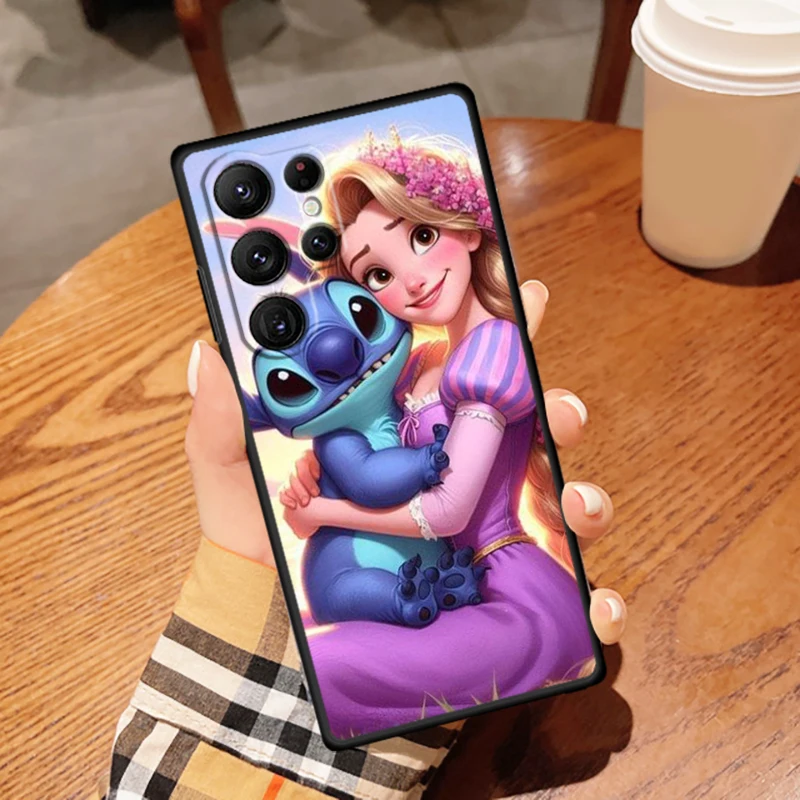Disney Princess Stitch Art para Samsung Galaxy S24, S23, S22, S21, S20 FE, S10, S10E Plus, Ultra Pro Lite, 5G, funda negra para teléfono - imagen 4