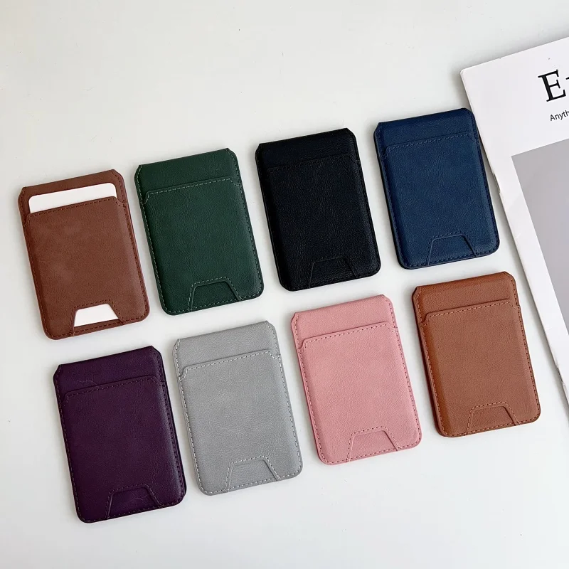 Funda de cuero multifuncional ultrafina para tarjetero magnético Magsafe para IPhone12 13 14 15 16 Pro Max, funda tipo billetera para tarjetas bancarias y teléfonos - imagen 2
