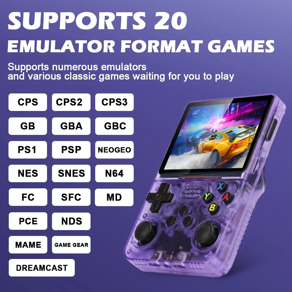 Consola de videojuegos portátil Retro R36S transparente, sistema Linux, pantalla IPS de 3,5 pulgadas, Mini reproductor de vídeo, más de 15000 juegos clásicos - imagen 3