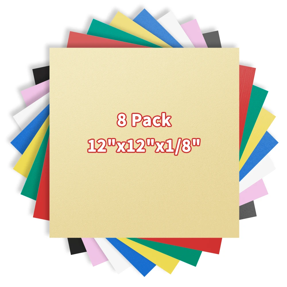 Tablero de tilo de madera contrachapada de colores, modelo artesanal de madera en blanco, materiales de corte de grabado láser de 300x300x3mm, 8 Uds.