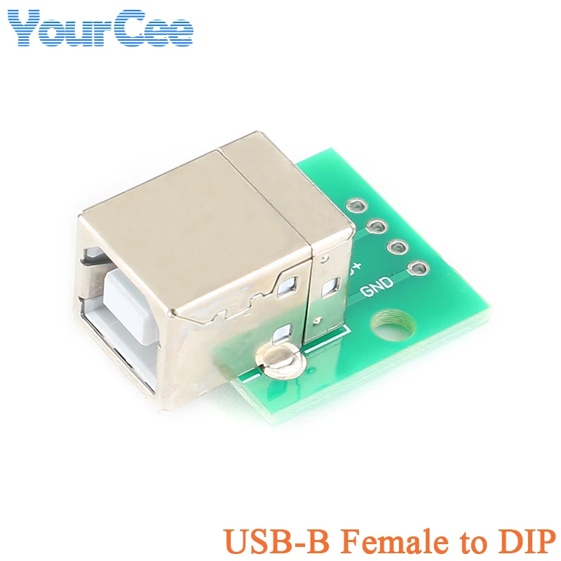 5 uds/1 unidad USB-B hembra a DIP Pinboard adaptador placa convertidora enchufe a Cable de datos de conexión de impresora - imagen 2